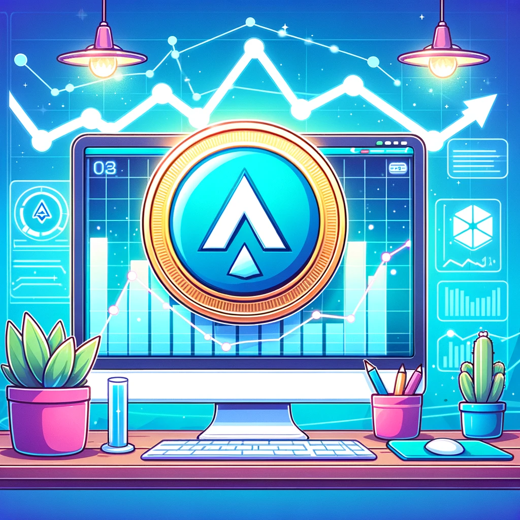 Avalanche coin's potential depicted with a rising graph, symbolizing growth
